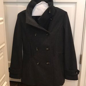 Nordstrom gray peacoat--runs small